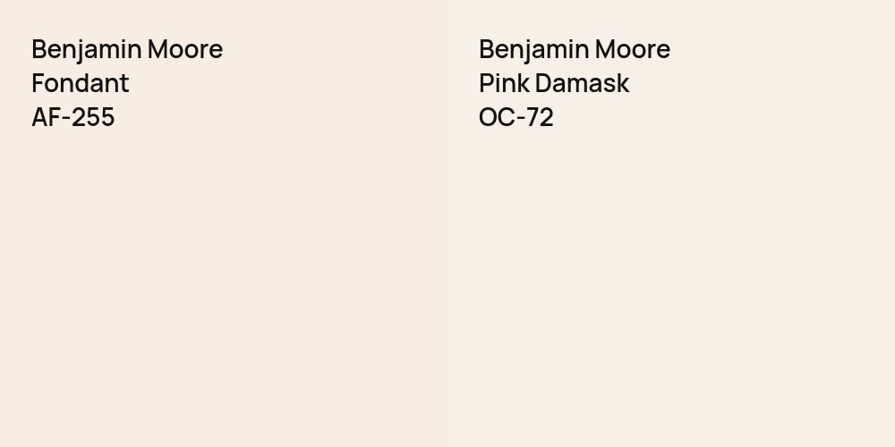 Benjamin Moore Fondant vs. Benjamin Moore Pink Damask