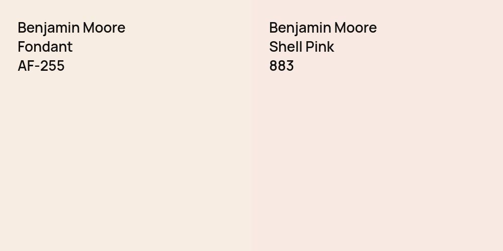 Benjamin Moore Fondant vs. Benjamin Moore Shell Pink