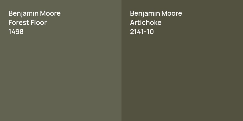 Benjamin Moore Forest Floor vs. Benjamin Moore Artichoke