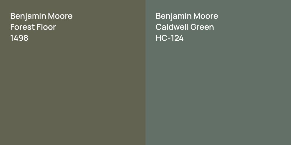 Benjamin Moore Forest Floor vs. Benjamin Moore Caldwell Green