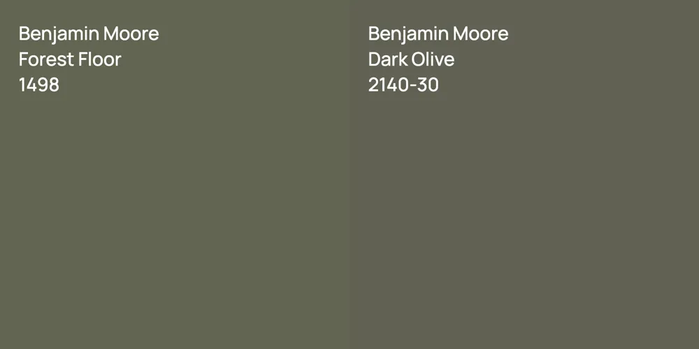 Benjamin Moore Forest Floor vs. Benjamin Moore Dark Olive