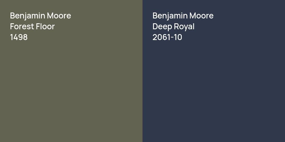 Benjamin Moore Forest Floor vs. Benjamin Moore Deep Royal