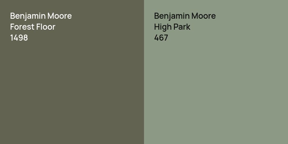 Benjamin Moore Forest Floor vs. Benjamin Moore High Park