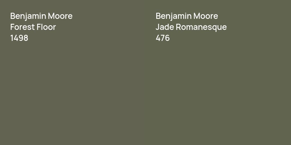 Benjamin Moore Forest Floor vs. Benjamin Moore Jade Romanesque