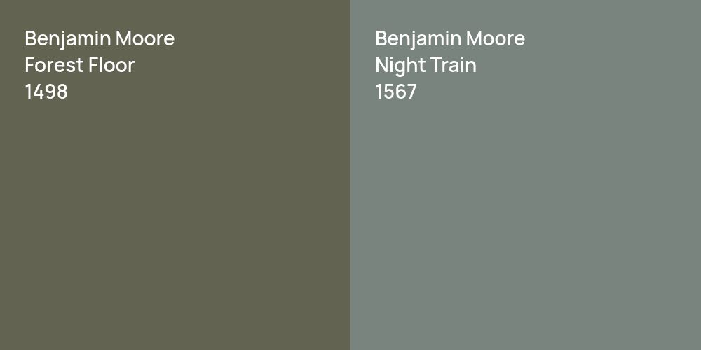 Benjamin Moore Forest Floor vs. Benjamin Moore Night Train