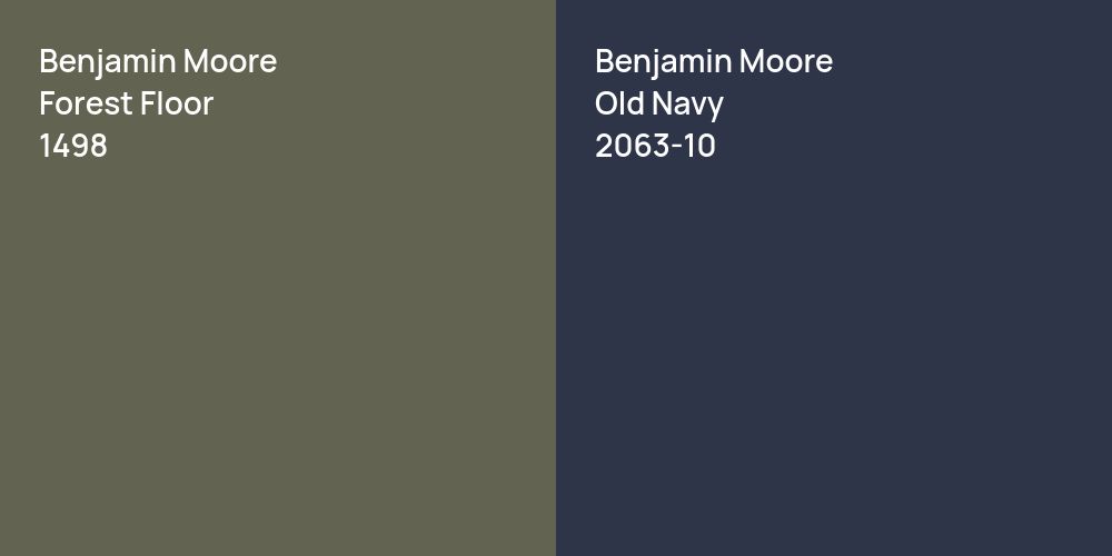 Benjamin Moore Forest Floor vs. Benjamin Moore Old Navy