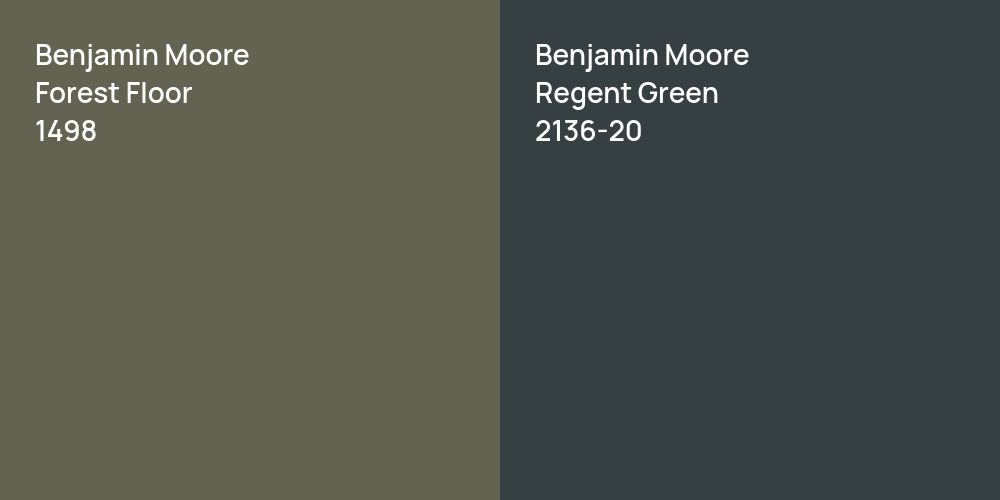 Benjamin Moore Forest Floor vs. Benjamin Moore Regent Green