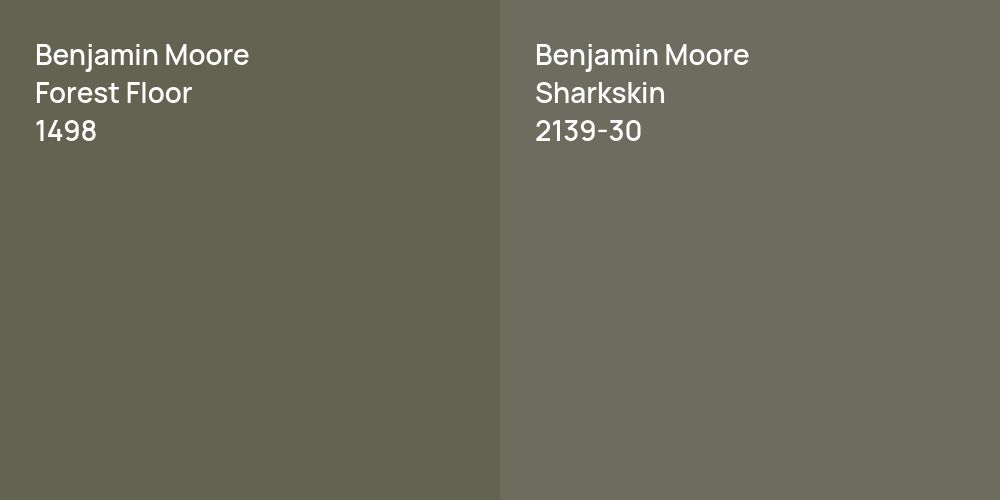 Benjamin Moore Forest Floor vs. Benjamin Moore Sharkskin