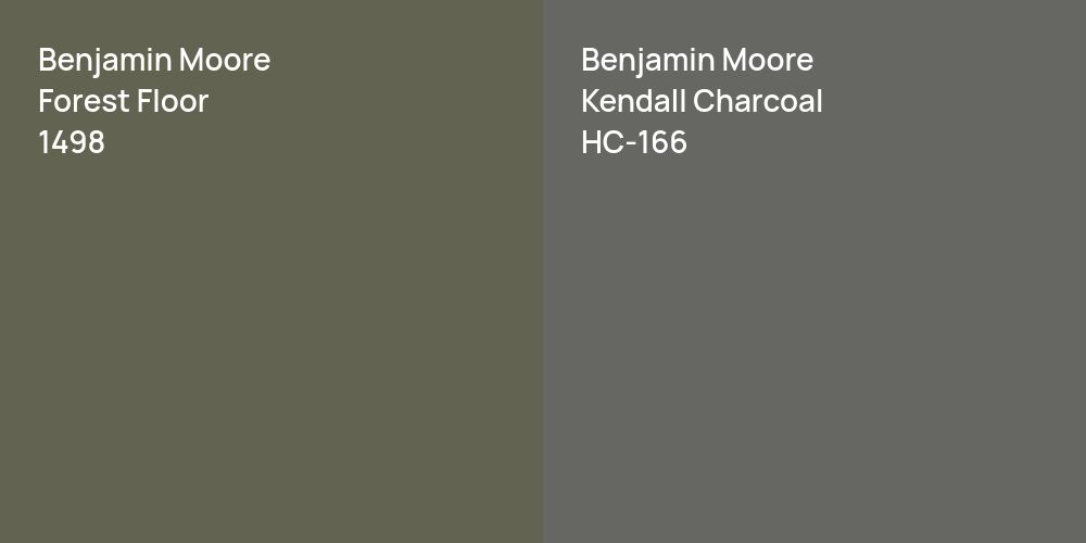 Benjamin Moore Forest Floor vs. Benjamin Moore Kendall Charcoal