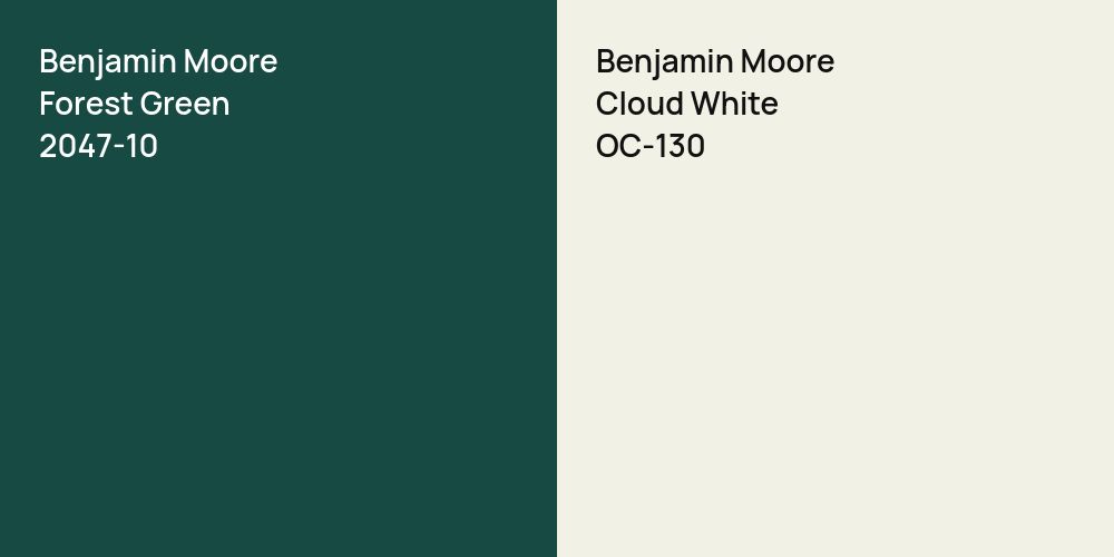 Benjamin Moore Forest Green vs. Benjamin Moore Cloud White