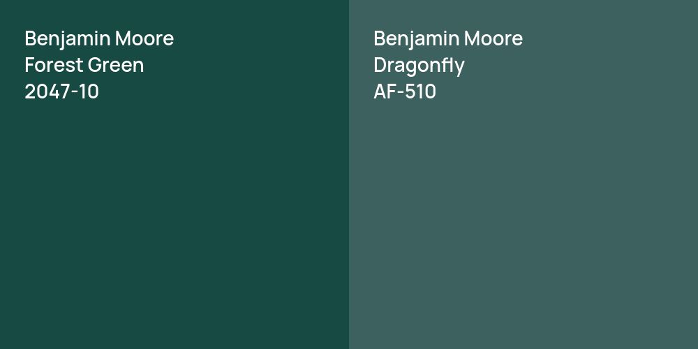 Benjamin Moore Forest Green vs. Benjamin Moore Dragonfly