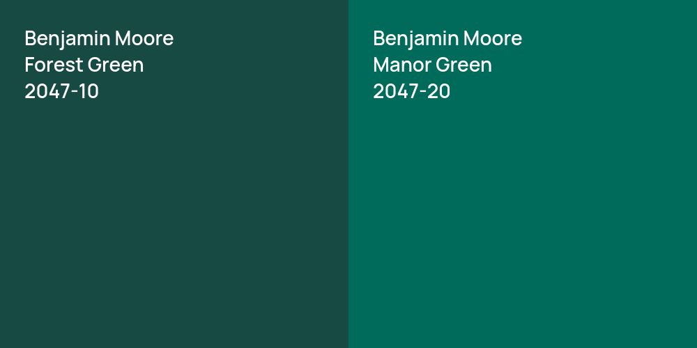 Benjamin Moore Forest Green vs. Benjamin Moore Manor Green