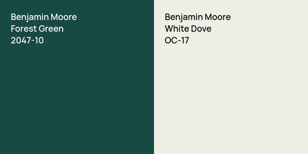 Benjamin Moore Forest Green vs. Benjamin Moore White Dove