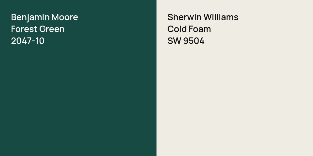 Benjamin Moore Forest Green vs. Sherwin Williams Cold Foam