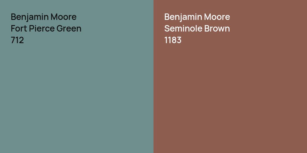 Benjamin Moore Fort Pierce Green vs. Benjamin Moore Seminole Brown