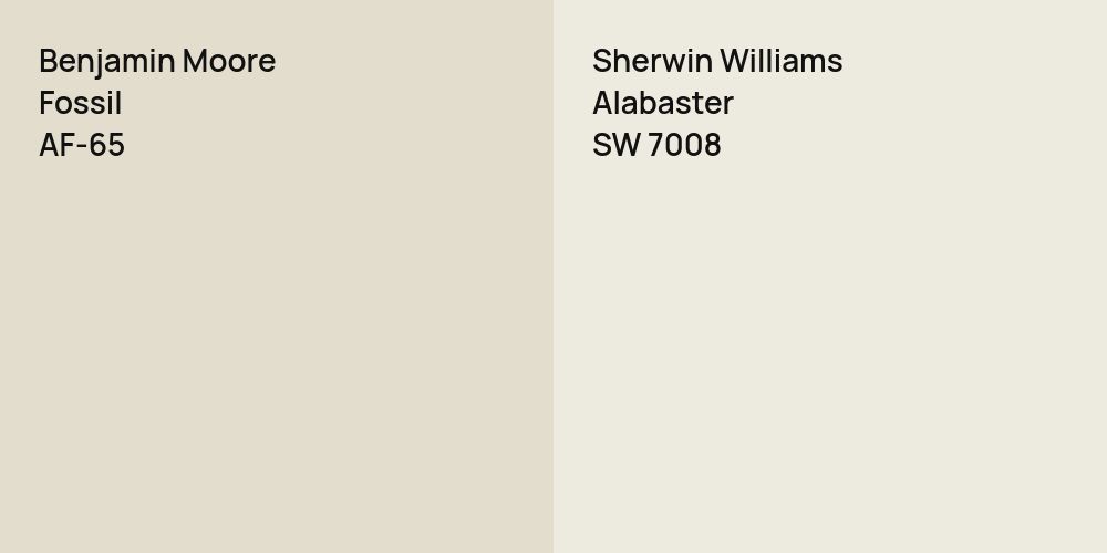 Benjamin Moore Fossil vs. Sherwin Williams Alabaster