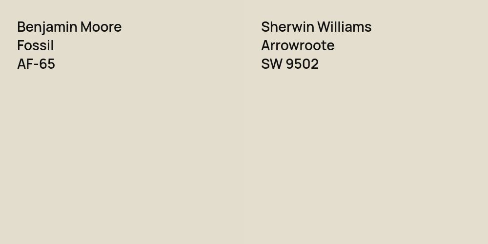 Benjamin Moore Fossil vs. Sherwin Williams Arrowroote