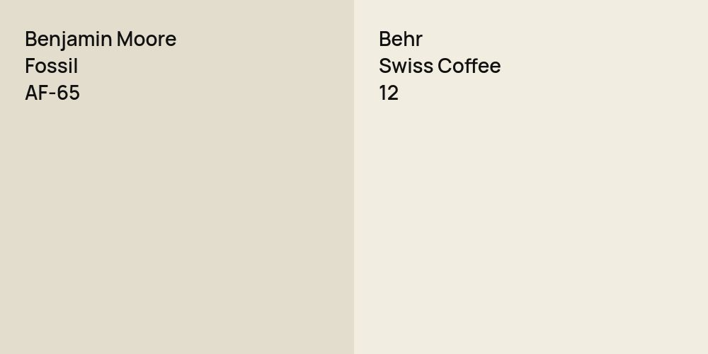 Benjamin Moore Fossil vs. Behr Swiss Coffee