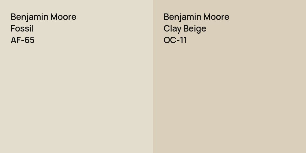 Benjamin Moore Fossil vs. Benjamin Moore Clay Beige