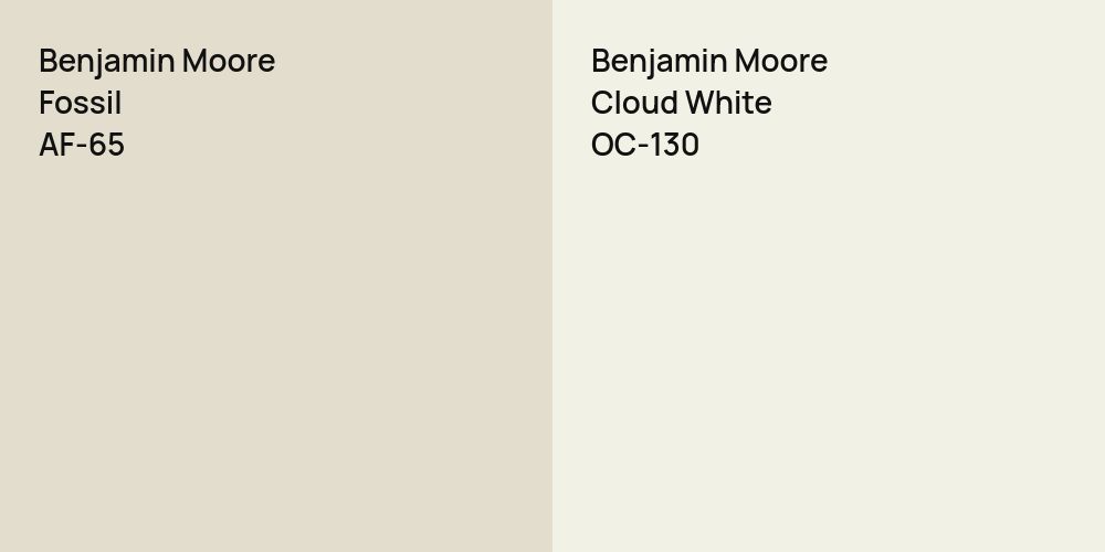 Benjamin Moore Fossil vs. Benjamin Moore Cloud White