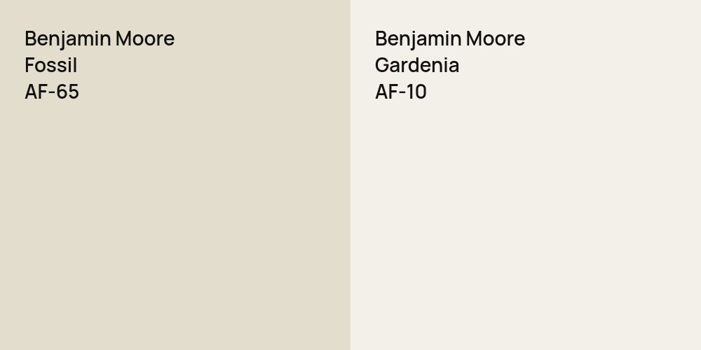 Benjamin Moore Fossil vs. Benjamin Moore Gardenia