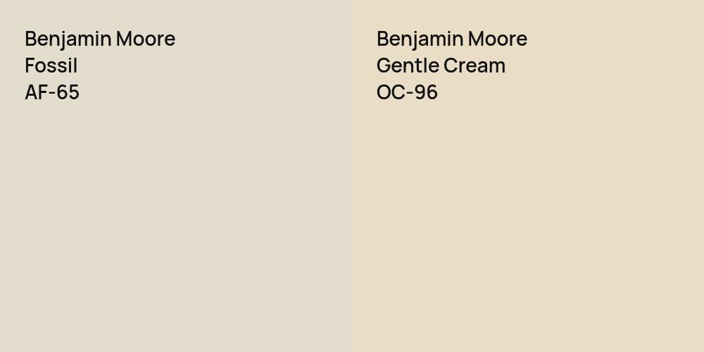 Benjamin Moore Fossil vs. Benjamin Moore Gentle Cream