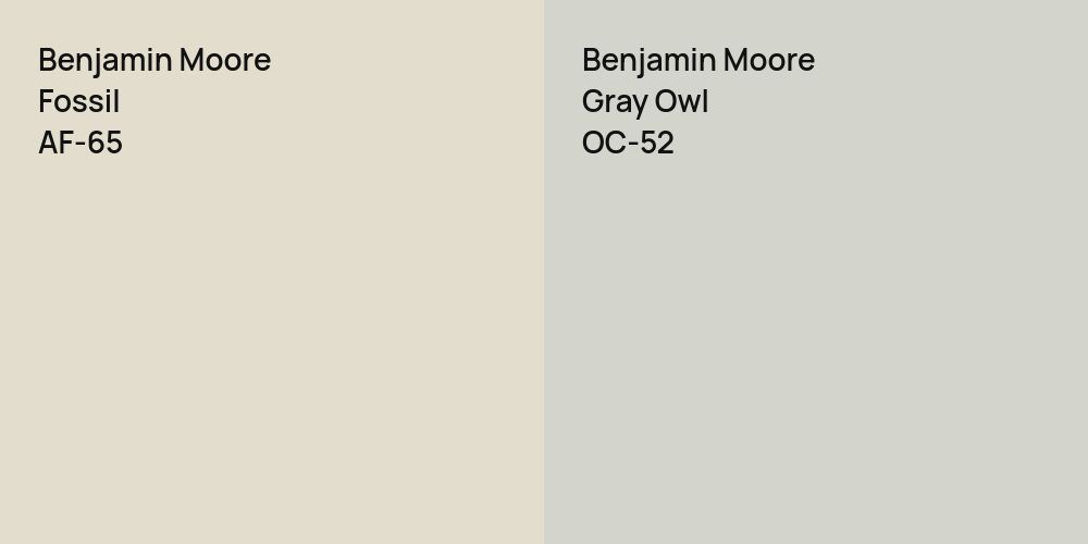 Benjamin Moore Fossil vs. Benjamin Moore Gray Owl