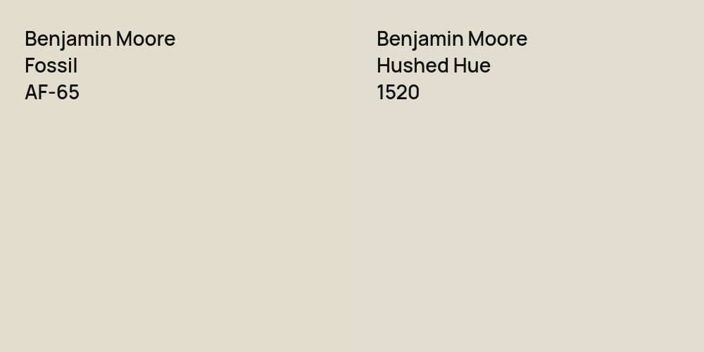 Benjamin Moore Fossil vs. Benjamin Moore Hushed Hue