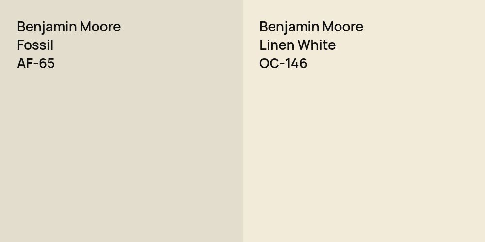 Benjamin Moore Fossil vs. Benjamin Moore Linen White