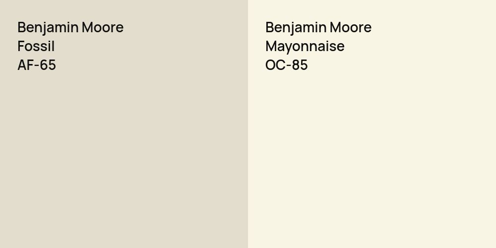 Benjamin Moore Fossil vs. Benjamin Moore Mayonnaise