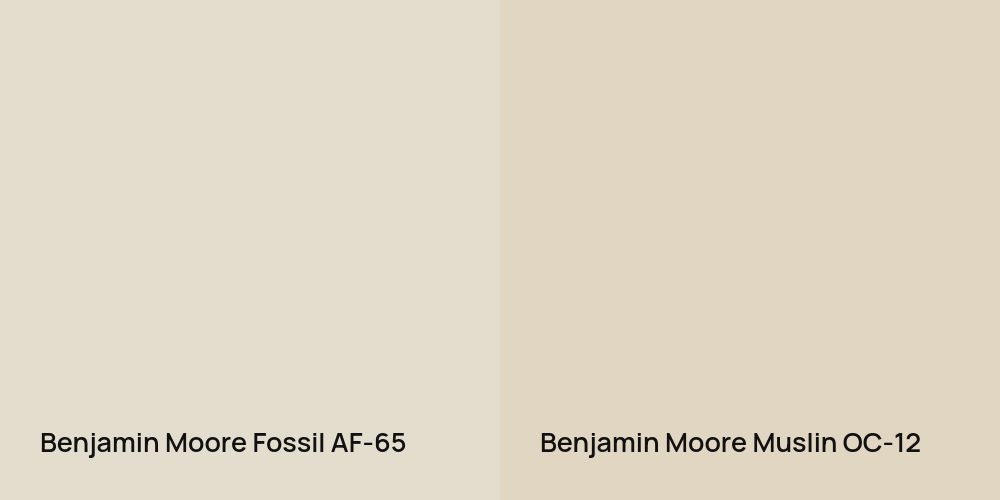 Benjamin Moore Fossil vs. Benjamin Moore Muslin