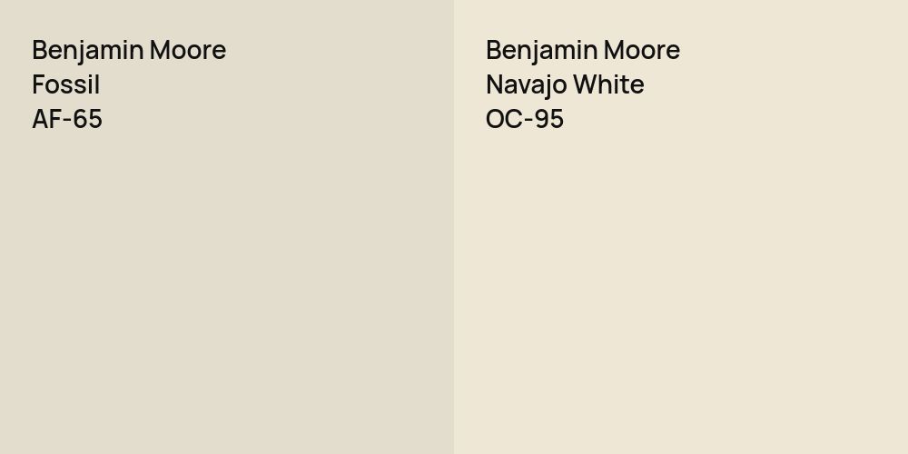 Benjamin Moore Fossil vs. Benjamin Moore Navajo White