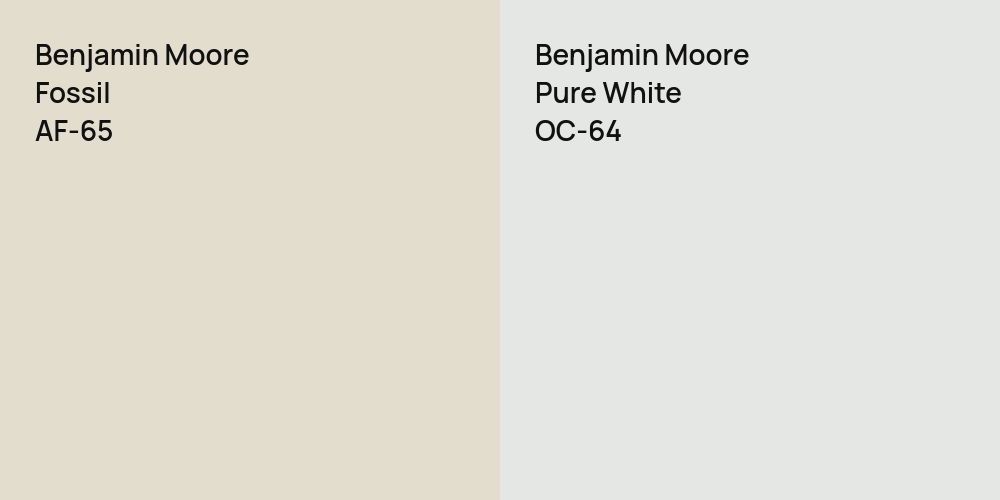 Benjamin Moore Fossil vs. Benjamin Moore Pure White