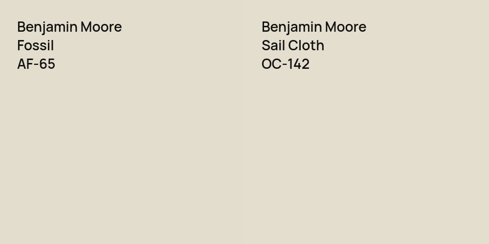 Benjamin Moore Fossil vs. Benjamin Moore Sail Cloth