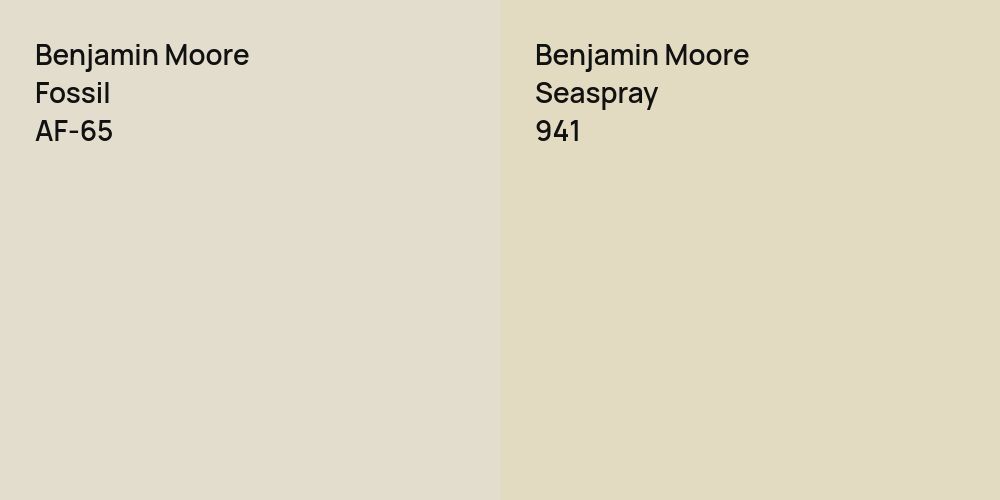 Benjamin Moore Fossil vs. Benjamin Moore Seaspray