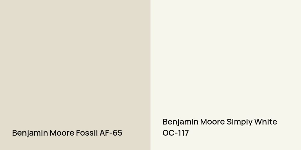 Benjamin Moore Fossil vs. Benjamin Moore Simply White