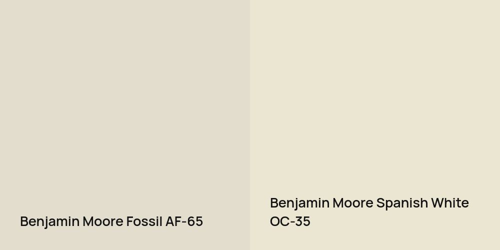 Benjamin Moore Fossil vs. Benjamin Moore Spanish White