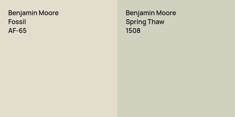 Benjamin Moore Fossil vs. Benjamin Moore Spring Thaw