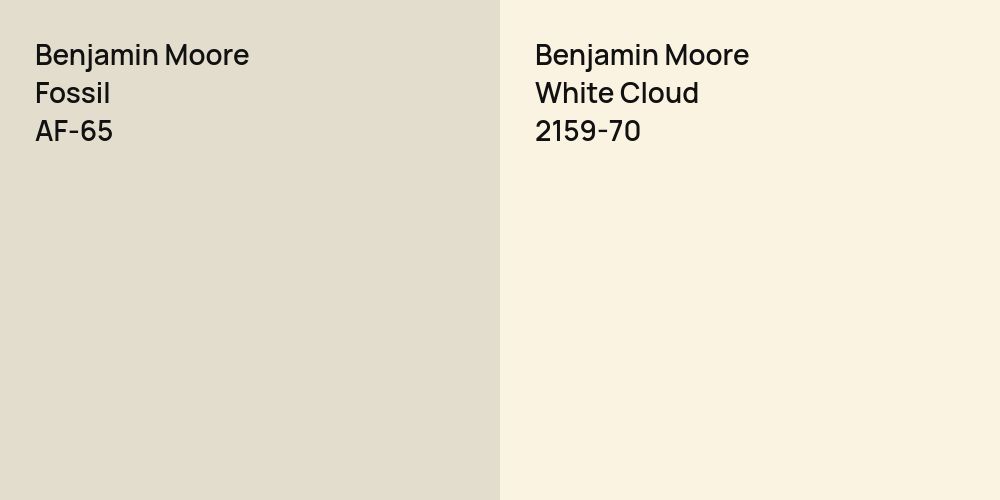 Benjamin Moore Fossil vs. Benjamin Moore White Cloud