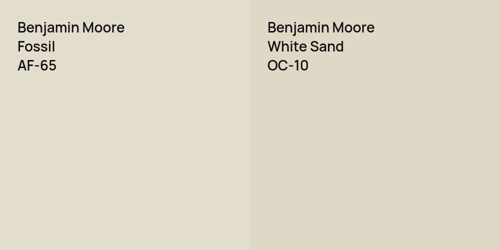 Benjamin Moore Fossil vs. Benjamin Moore White Sand