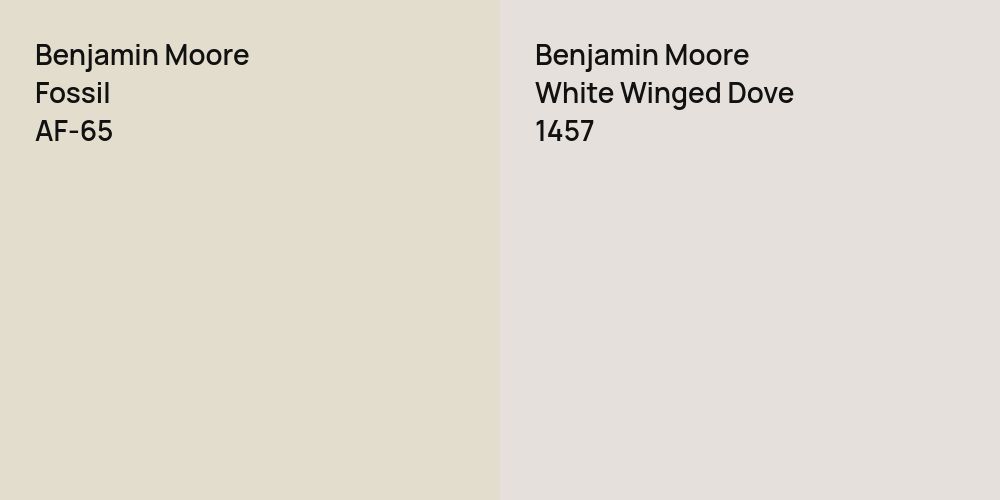 Benjamin Moore Fossil vs. Benjamin Moore White Winged Dove