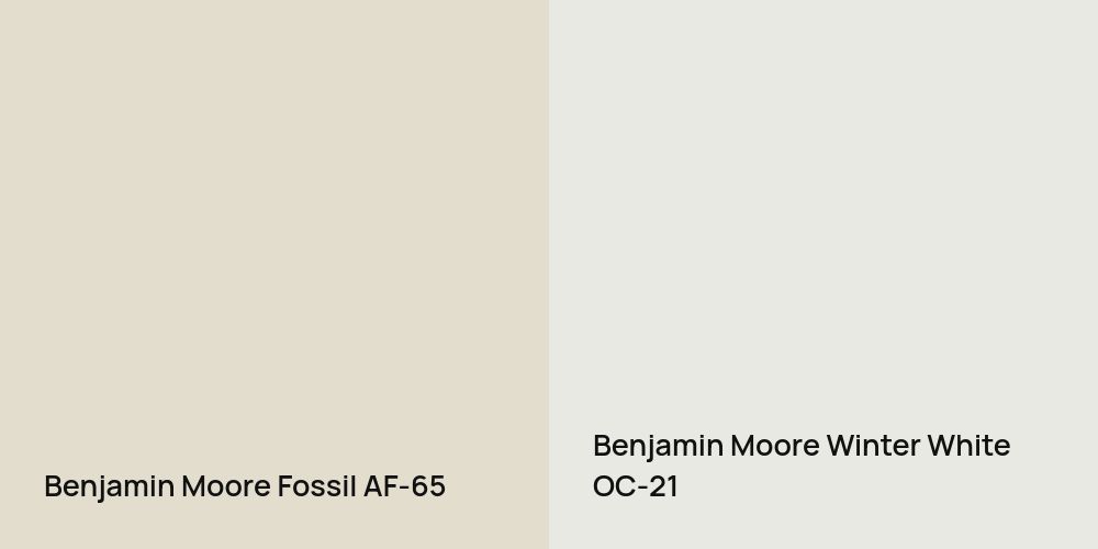 Benjamin Moore Fossil vs. Benjamin Moore Winter White