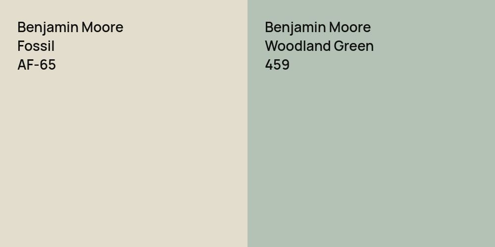 Benjamin Moore Fossil vs. Benjamin Moore Woodland Green