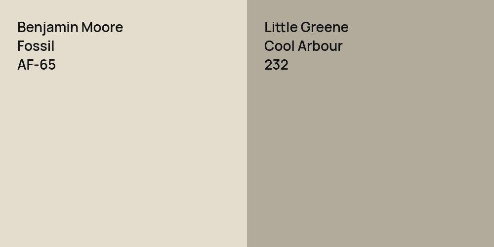 Benjamin Moore Fossil vs. Little Greene Cool Arbour