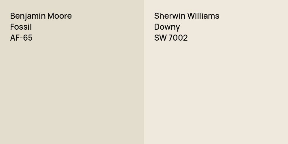 Benjamin Moore Fossil vs. Sherwin Williams Downy