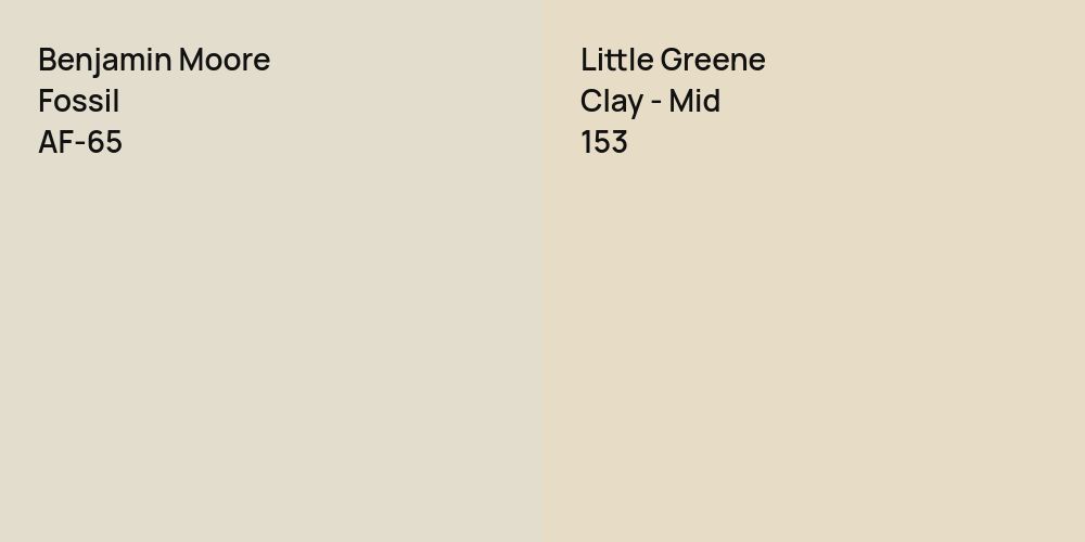 Benjamin Moore Fossil vs. Little Greene Clay - Mid