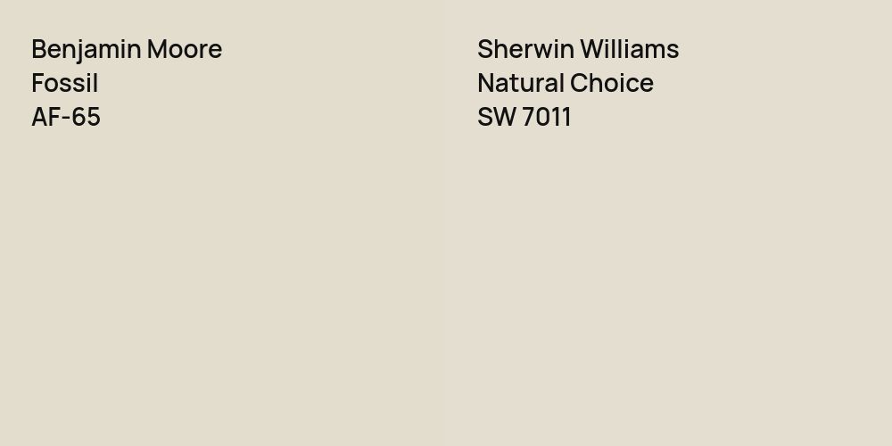 Benjamin Moore Fossil vs. Sherwin Williams Natural Choice