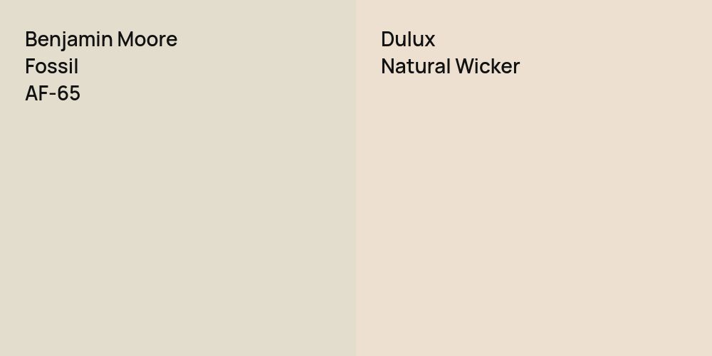 Benjamin Moore Fossil vs. Dulux Natural Wicker