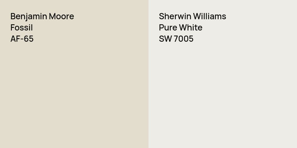 Benjamin Moore Fossil vs. Sherwin Williams Pure White