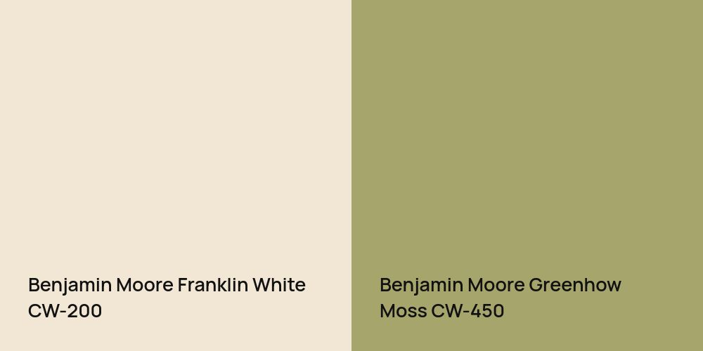 Benjamin Moore Franklin White vs. Benjamin Moore Greenhow Moss